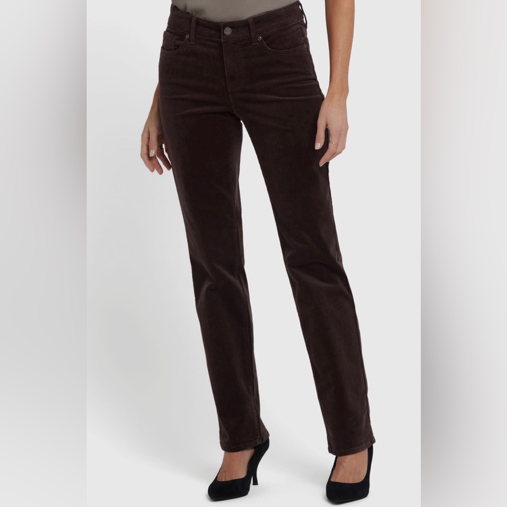 NYDJ | Marilyn | Dark Brown (Bittersweet) | Straight Leg Corduroy Pants | sz 12